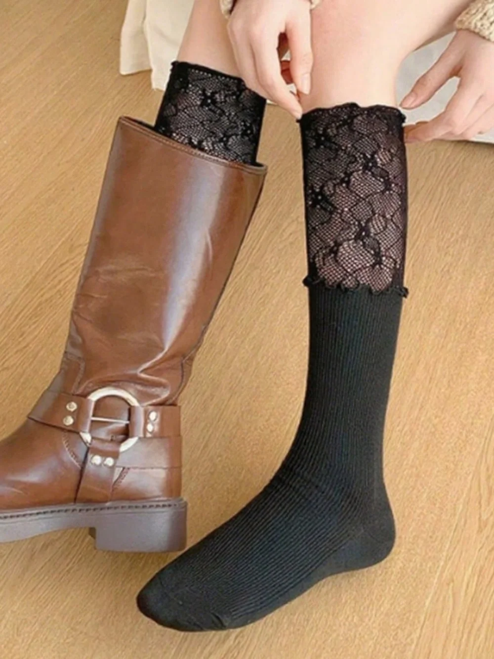 Lace Long Over the Knee OTK Socks